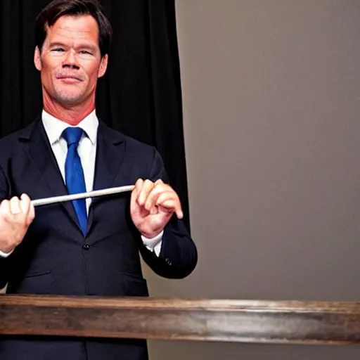 Prompt: Mark Rutte weilding a Katana