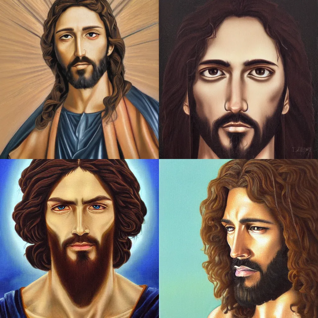 Prompt: Jesus portrait by hirohiko araki, very detailed oil painting