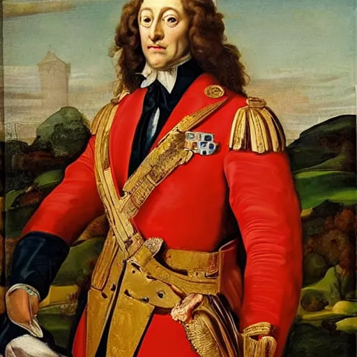 Image similar to british lord wearing expensive israeli suit painted by michaelo angelo