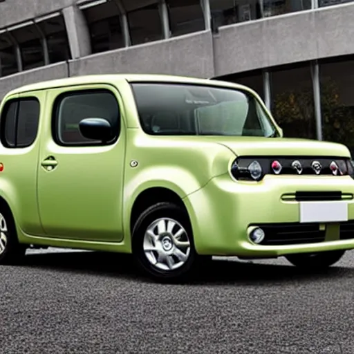 Prompt: promotional photo of a nissan cube