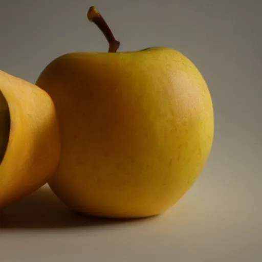 Prompt: An apple-banana hybrid, studio lighting, professional photography, 8k