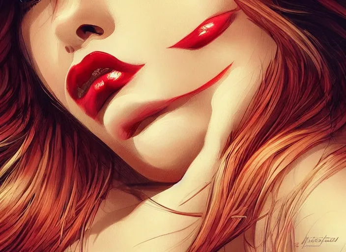 Prompt: woman love woman, sweet hugs, gold trim, atmoshperic, elegant, sharp focus, sand sea, red sun, huge lips, by kardie art ♥, trending on artstation, intricate details