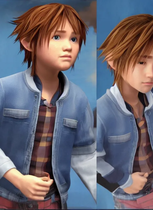 Image similar to haley joel osment realistic sora from kingdom hearts