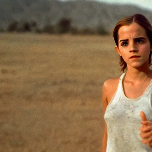 Prompt: film still of emma watson from close encounters of the third kind ( 1 9 7 7 ),