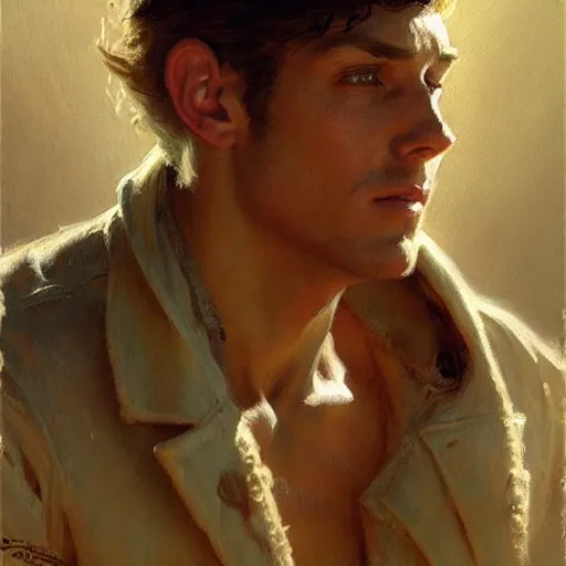 Image similar to attractive male, character design. highly detailed painting by gaston bussiere, craig mullins, j. c. leyendecker 8 k