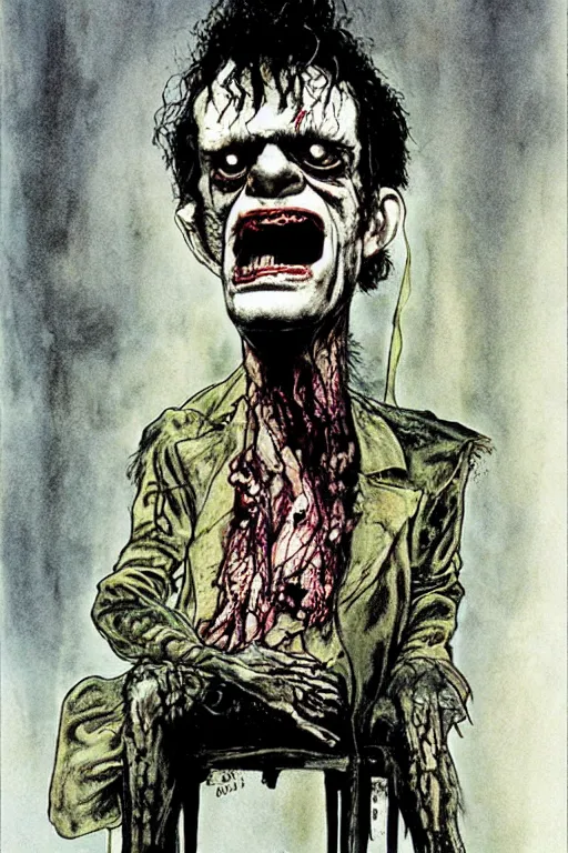 Prompt: frankenstein by ralph steadman