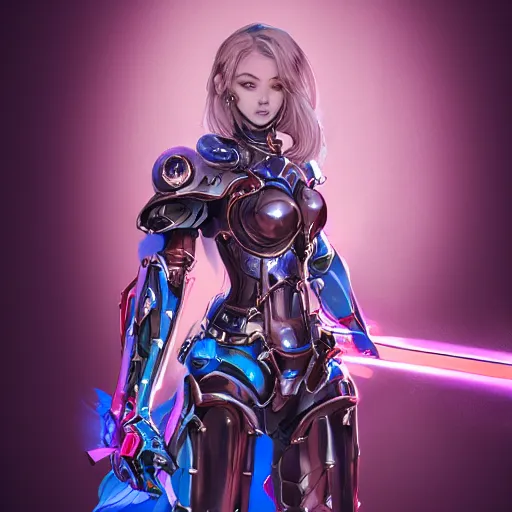 Image similar to studio portrait of lawful good colorful female holy mecha paladin absurdly beautiful, elegant, young sensual graceful woman, ultrafine hyperrealistic detailed face illustration by kim jung gi, irakli nadar, intricate linework, sharp focus, bright colors, matte, octopath traveler, final fantasy, unreal engine highly rendered, global illumination, radiant light, intricate environment