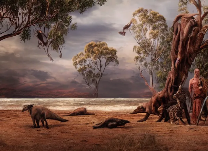 Prompt: australia before the apocalypse, cinematic matte painting