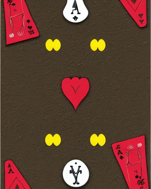 Prompt: a playing card with mysterious 3D symbols