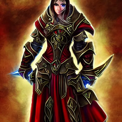 Image similar to Blood Elf Paladin in the style of Samwise Didier