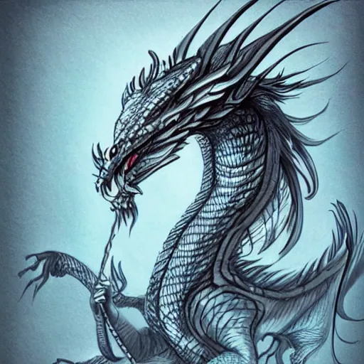 Prompt: beautiful drawing of a dragon, accurate, digital art