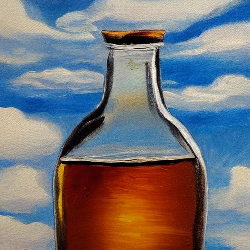 Image similar to a painting from a cloud in a bottle