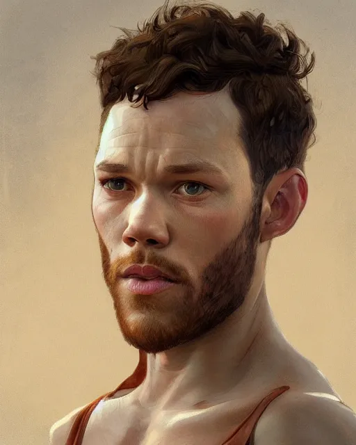 Prompt: character portrait of will young, intricate, wild, highly detailed, digital painting, artstation, upper body, concept art, smooth, sharp focus, illustration, art by artgerm and greg rutkowski and alphonse mucha