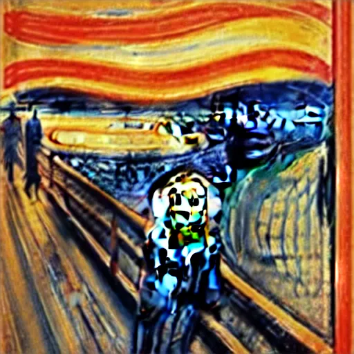Prompt: the scream painted by Edvard munch