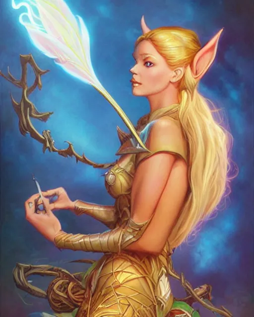 Image similar to a beautiful elf princess by julie bell and Ross Tran and Michael Whelan