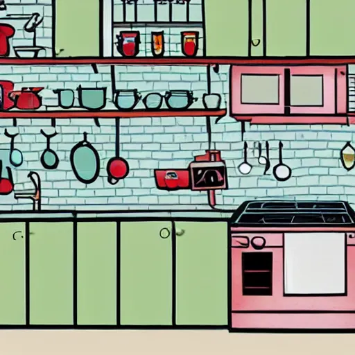 Image similar to a detailed I Spy puzzle in a kitchen