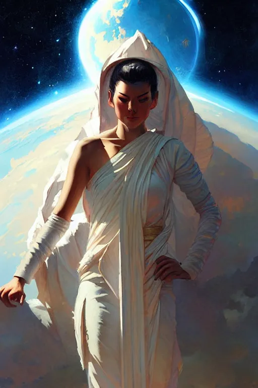 Prompt: space, buddhism, painting by greg rutkowski, j. c. leyendecker, artgerm