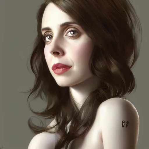 Image similar to a portrait of alison brie as a pixar character, beautiful, elegant, extremely detailed digital art, trending on artstation hyper realistic matte painting, by wlop, artgerm