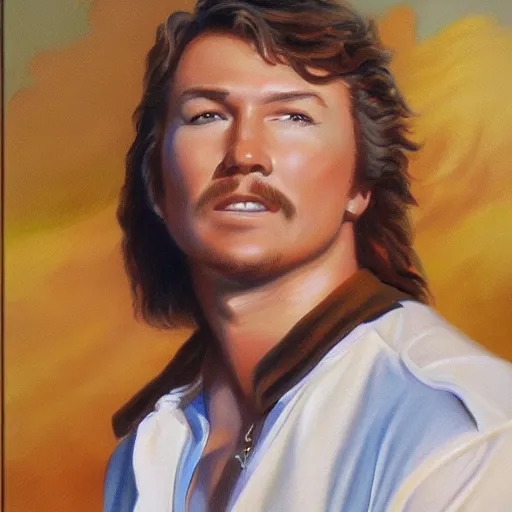 Prompt: portrait of Morgan Wallen cowboy artwork by boris vallejo