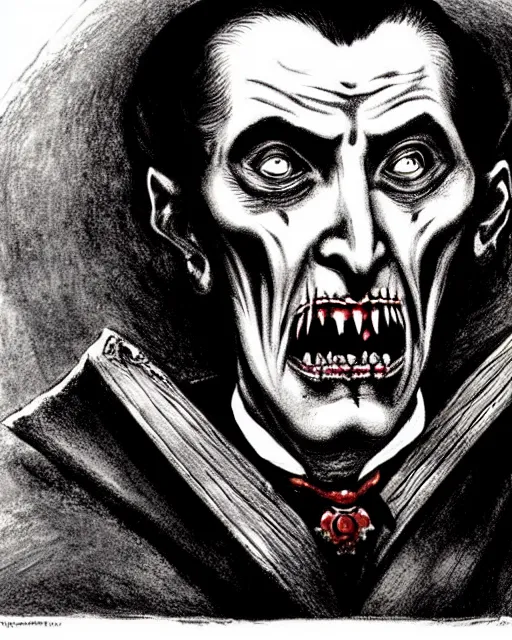 Image similar to dracula, character portrait, close up, concept art, intricate details, highly detailed in the style of otto dix apocalypse