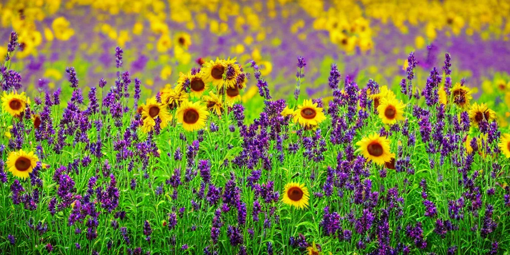 Prompt: windows background in high definition, field of roses, lavender, sunflower, 8 k resolution, vibrant colours, high impact