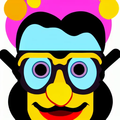 Prompt: clown nerd emoji , vector illustration
