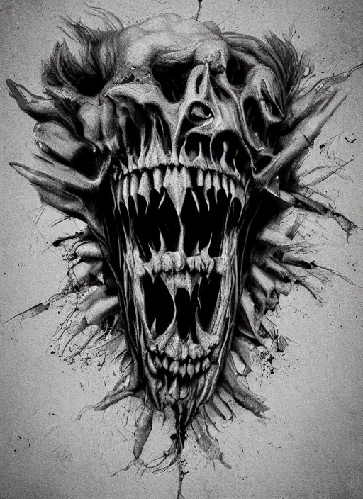 Prompt: a twisted grin, digital art, trending on artstation