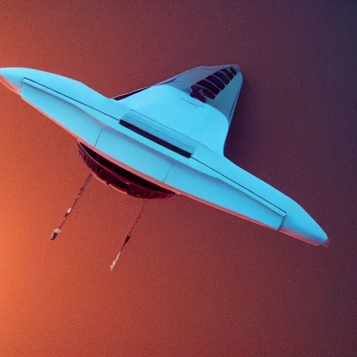 Prompt: promotional movie still, high - angle view of sleek colored starship waiting to take off. 3 d, digital art, octane 3 d render, ue 5, realism, cinematic, imax 7 0 mm.