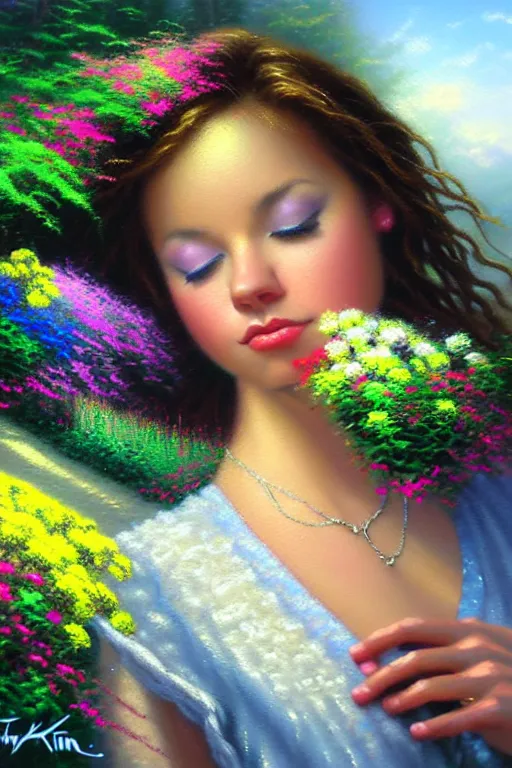 Prompt: music inspires my soul. by thomas kinkade, hyperrealistic photorealism acrylic on canvas