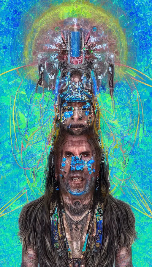 Prompt: portrait of a digital shaman, by burns jim