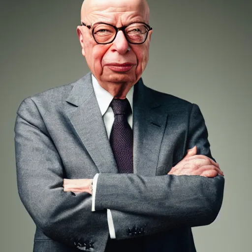 Image similar to uhd candid photo of klaus schwab owning nothing and being very sad, with accurate face, uhd, studio lighting, photorealistic, correct face, photo by annie leibovitz