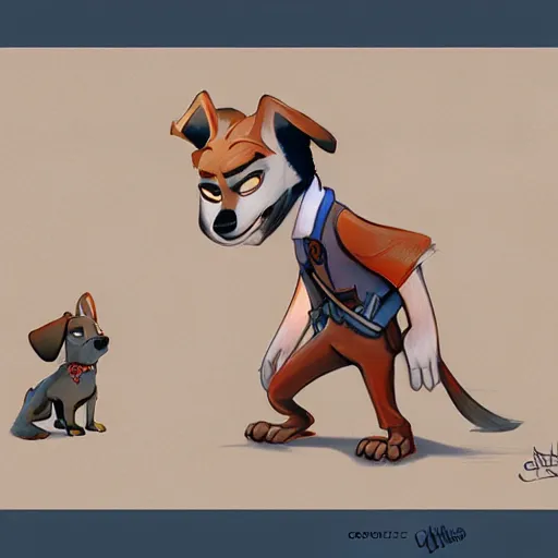 Image similar to dog, zootopia concept art, illustration, sketch by cory loftis