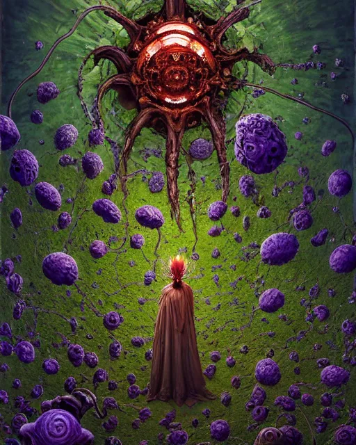 Image similar to the platonic ideal of flowers, rotting, insects and praying of cletus kasady carnage thanos dementor doctor manhattan chtulu mandelbulb spirited away lichen mandala bioshock davinci heavy rain the witcher botw, d & d, fantasy, ego death, decay, dmt, psilocybin, art by greg rutkowski and anders zorn