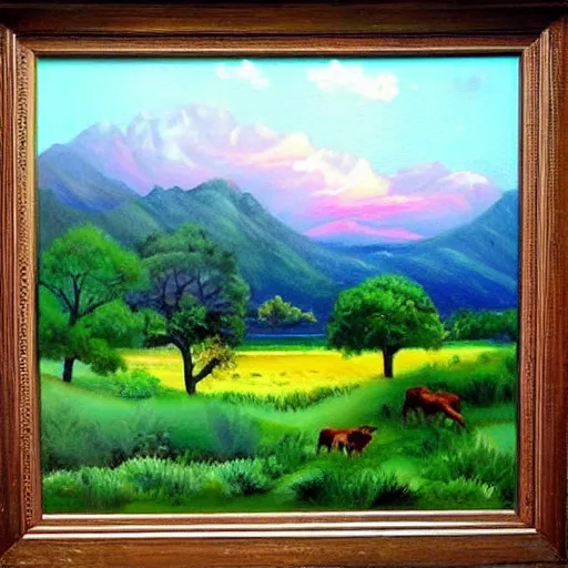 Prompt: a landscape painted by god