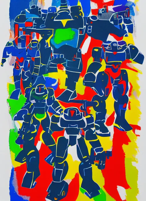 Image similar to mecha warriors by Patrick Heron