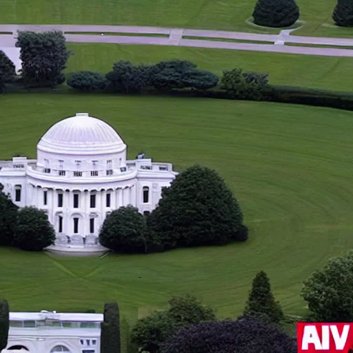 Image similar to ufo lands on whitehouse lawn