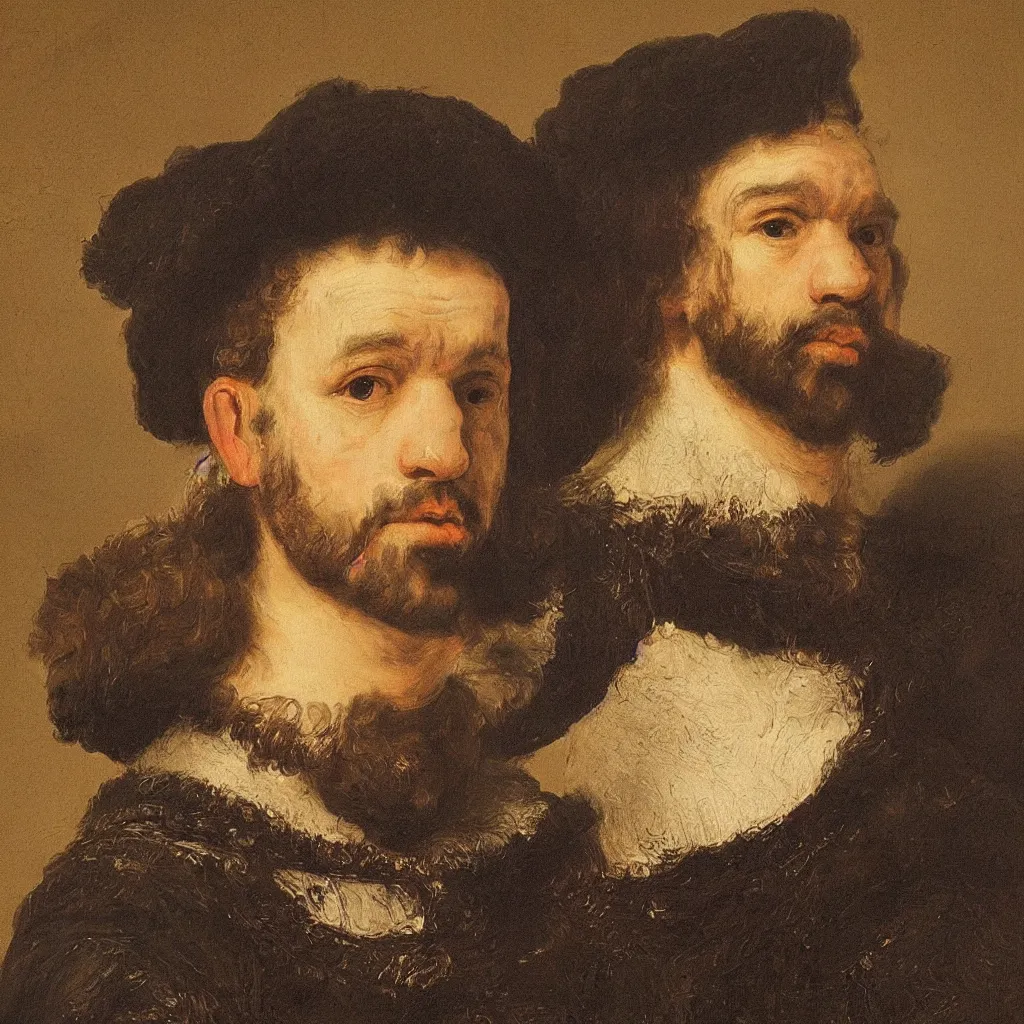 Prompt: a portrait painting of Drake by Rembrandt van Rijn