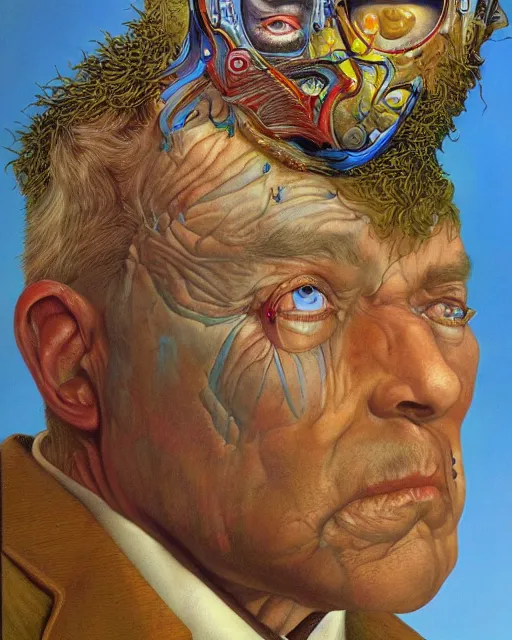 Prompt: a surrealistic portrait of a man, painting by Patrick Woodroffe, highly detailed, trending on artstationhq