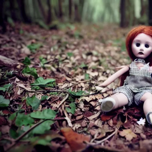 Image similar to broken doll in the woods, found footage