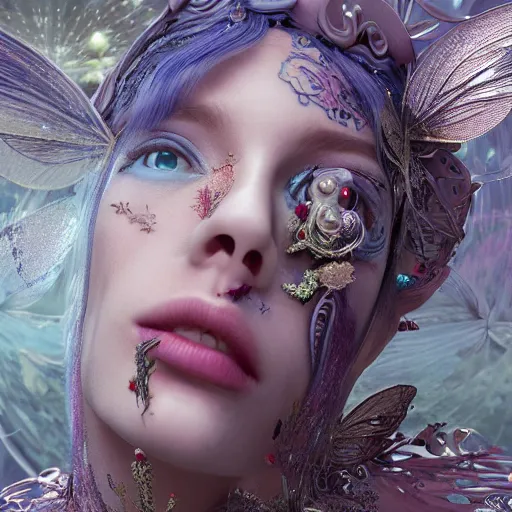 Image similar to queen of fairies, 4 k, intricate, detailed, jaw dropping, surreal, octane render