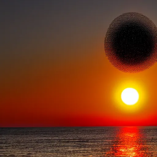 Prompt: sunset with a blackhole instead of the sun