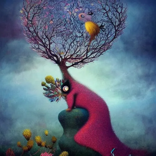 Image similar to surreal hybrid animals, nostalgia for a fairytale, magic realism, flowerpunk, mysterious vivid colors by andy kehoe and amanda clarke en un mundo de Gediminas Pranckevicius