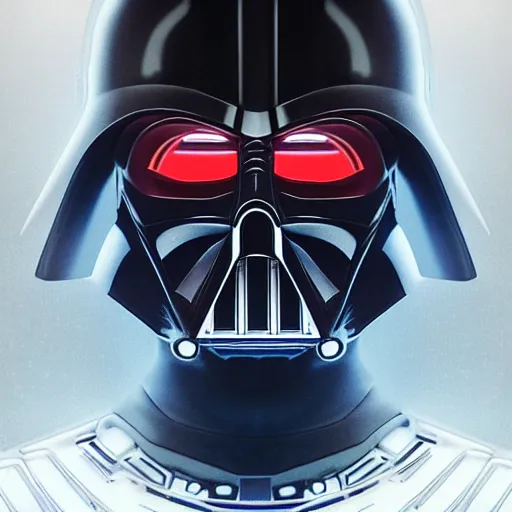 Image similar to symmetry!! portrait of darth vader, sci - fi, tech wear, glowing lights!! intricate, elegant, highly detailed, digital painting, artstation, concept art, smooth, sharp focus, illustration, art by artgerm and greg rutkowski and alphonse mucha