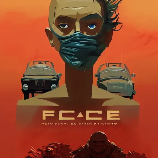 Image similar to face icon stylized minimalist mad max : fury road, loftis, cory behance hd by jesper ejsing, by rhads, makoto shinkai and lois van baarle, ilya kuvshinov, rossdraws global illumination