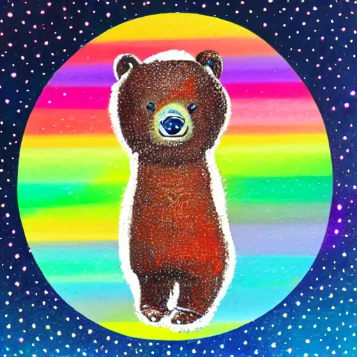 Image similar to rainbow cosmic bear