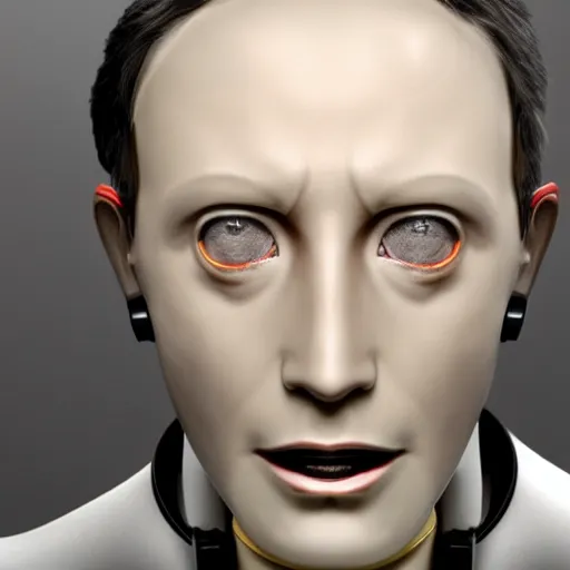 Prompt: data, an android human like assistant that provide answers to analytical questions. hyper realistic. cyborg. 4 k. closed mouth