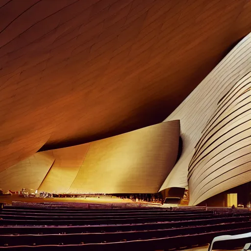 Prompt: Walt Disney Concert Hall, Los Angeles, California painted by Leonardo da Vinci, line drawing,