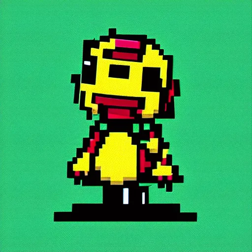Image similar to chibi robot in style of pokemon, by the pokemon company, pixel-art, 16bits, spritesheet