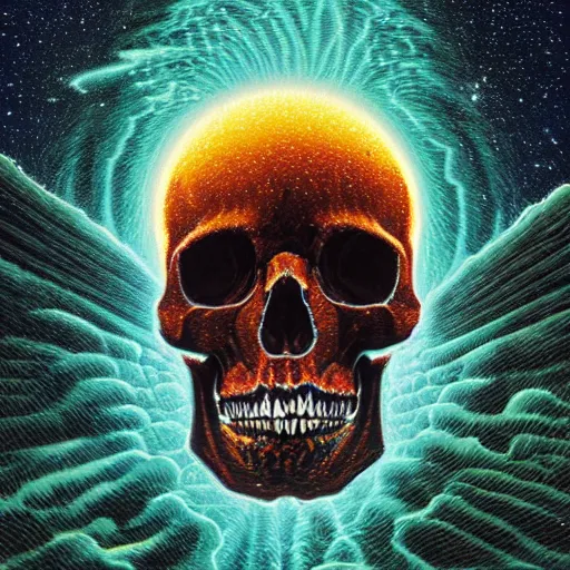 Image similar to ngc 3132 melting mysterious skull landscape by Casey Weldon, dan mumford 8k ultra high definition, upscaled, perfect composition , golden ratio, edge of the world, image credit nasa nat geo