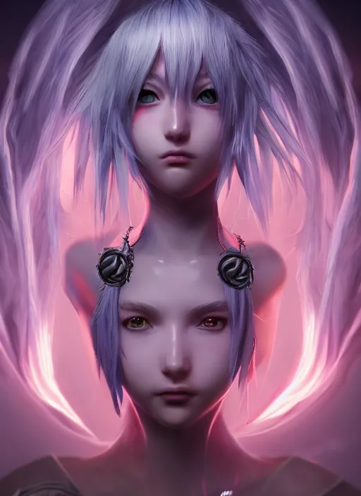 Image similar to nymph of the astral realm, character portrait in the style of final fantasy and kingdom hearts, cinematic lighting, hyperdetailed, 8 k realistic, symmetrical, global illumination, radiant light,, frostbite 3 engine, cryengine, dof, trending on artstation, digital art, chanel